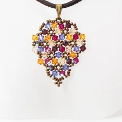 Pendant 30cm - Malvina Grapes-Chocolate Suedine - Pendant 30cm - Laiton bronze